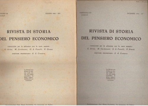 Rivista di storia del pensiero economico anno 1936