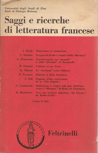 SAGGI E RICERCHE DI LETTERATURA FRANCESE. VOL II