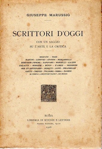 SCRITTORI D' OGGI CON UN SAGGIO SU L'ARTE E LA …