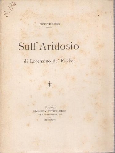 SULL'ARIDOSIO DI LORENZINO DE' MEDICI