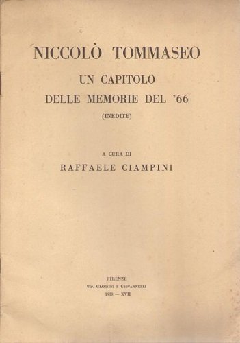 UN CAPITOLO DELLE MEMORIE DEL '66 (INEDITE) a cura di …