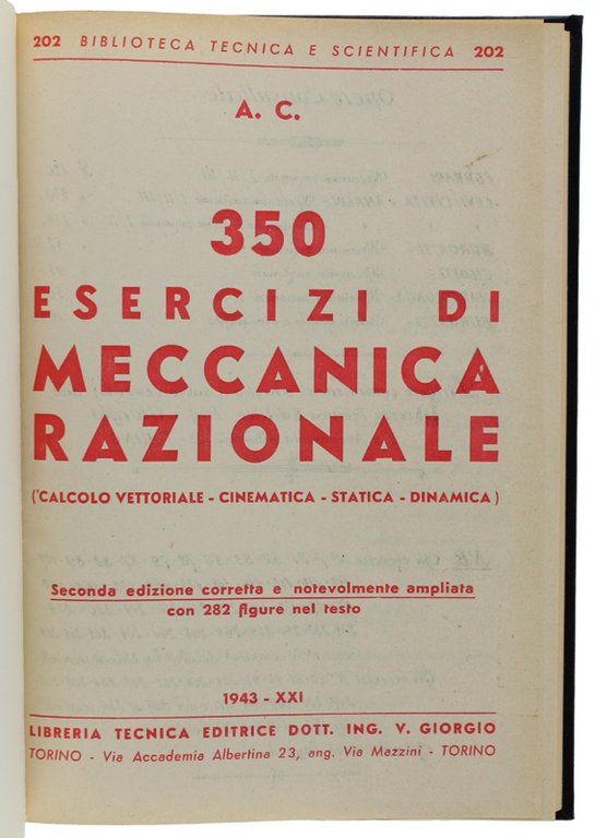 350 ESERCIZI DI MECCANICA RAZIONALE (Calcolo vettoriale - Cinematica - …