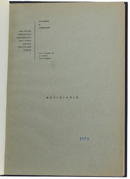 ACCADEMIA DI S.MARCIANO - NOTIZIARIO 1973. | Immagine principale