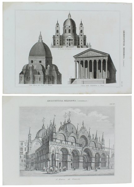 ARCHITETTURA RELIGIOSA. Trentatre tavole con incisioni in rame tratte dall'ATLANTE …