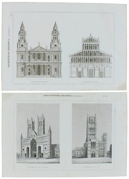 ARCHITETTURA RELIGIOSA. Trentatre tavole con incisioni in rame tratte dall'ATLANTE …