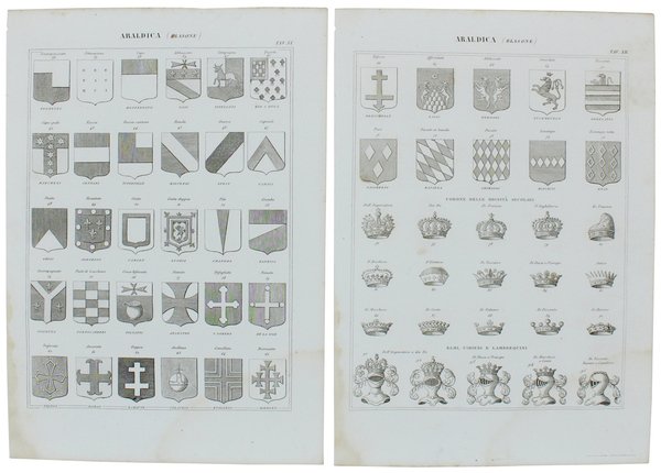 ARALDICA. 18 tavole originali in rame, tratte dall'ATLANTE della NUOVA …