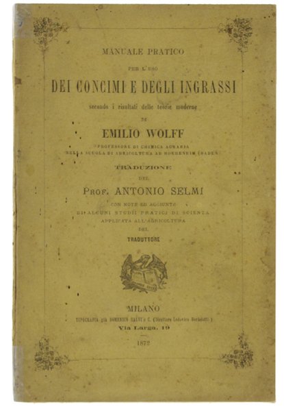 MANUALE PRATICO PER L'USO DEI CONCIMI E DEGLI INGRASSI SECONDO …