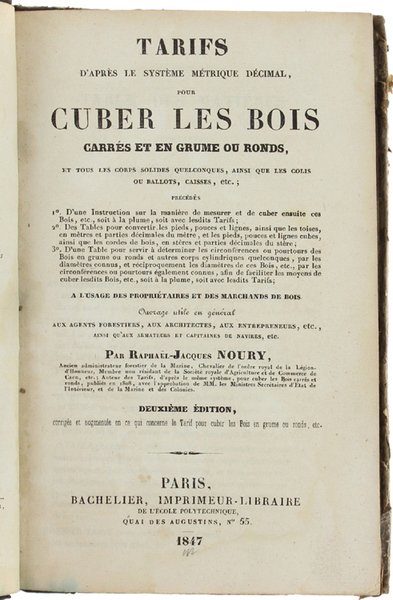 TARIFS D'APRES LE SYSTEME METRIQUE DECIMAL POUR CUBER LES BOIS …
