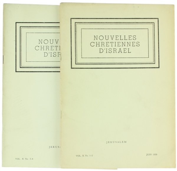 NOUVELLES CHRETIENNES D'ISRAEL. Vol. X/1959 - No. 1-2, 3-4.