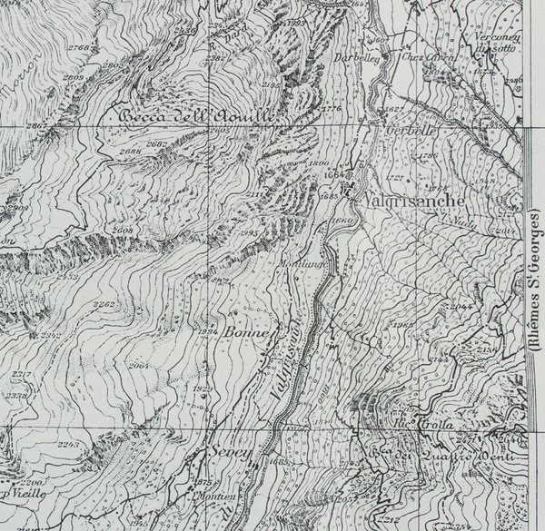VALGRISANCHE. F° 41 IV N.O. della Carta d'Italia.