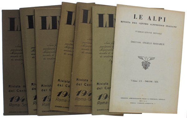 LE ALPI - RIVISTA MENSILE DEL C.A.I. 1940-41 Vol- LX - Annata completa.