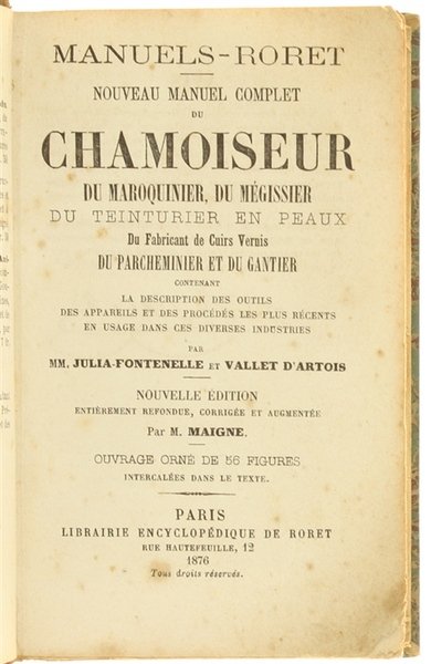 NOUVEAU MANUEL COMPLET DU CHAMOISEUR, DU MAROQUINIER, DU MEGISSIER, DU … | Immagine Gallery 4