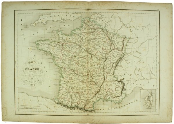 CARTE DE FRANCE DIVISEE EN SES 32 PROVINCES - 1838 …