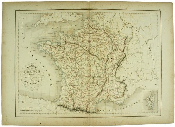 CARTE DE FRANCE DIVISEE EN 86 DEPARTEMENS. | Immagine principale