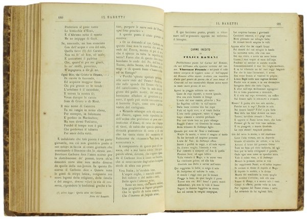 IL BARETTI - GIORNALE SCOLASTICO LETTERARIO (annata completa 1875 in …