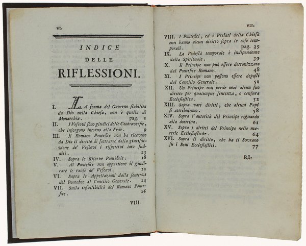 RIFLESSIONI SOPRA L'AUTORITA' DE' VESCOVI, E DE' PRINCIPI NELLA CHIESA.