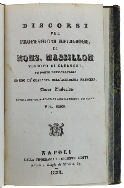DISCORSI PER PROFESSIONI RELIGIOSE.