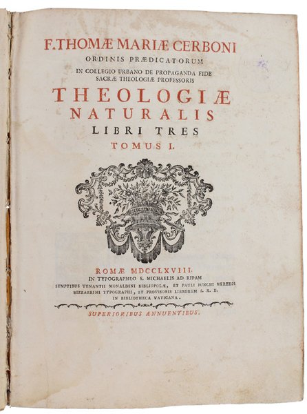 THEOLOGIAE NATURALIS - Libri tres. Tomus I. - Tomus II. …