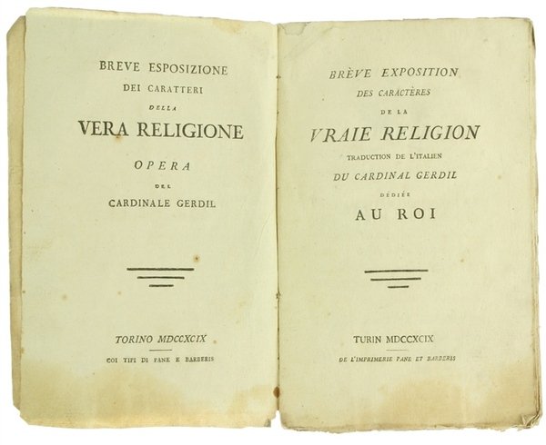 BREVE EXPOSITION DES CARACTERES DE LA VRAIE RELIGION. Traduction de …