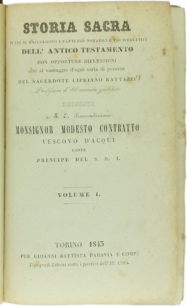 STORIA SACRA IN CUI SI RACCOLGONO I FATTI PIU' NOTABILI …