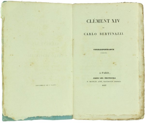 CLEMENT XIV ET CARLO BERTINAZZI. Correspondance inédite.