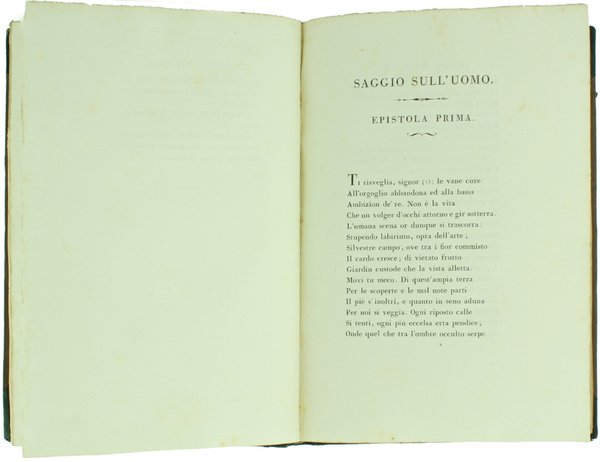 SAGGIO SULL'UOMO. Epistole tradotte da Michele Leoni.
