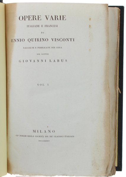 OPERE VARIE ITALIANE E FRANCESI raccolte e pubblicate per cura …