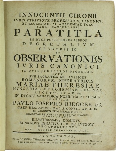 PARATITLA in duos posteriores libros decretalium Gregorii IX et OBSERVATIONES …