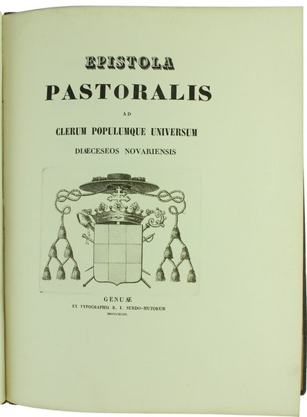 EPISTOLA PASTORALIS AD CLERUM POPULUMQUE UNIVERSUM DIAECESEOS NOVARIENSIS.