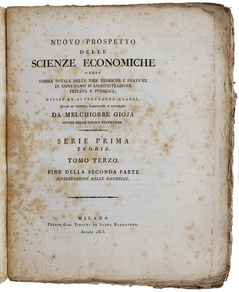 NUOVO PROSPETTO DELLE SCIENZE ECONOMICHE [opera completa in 6 tomi]