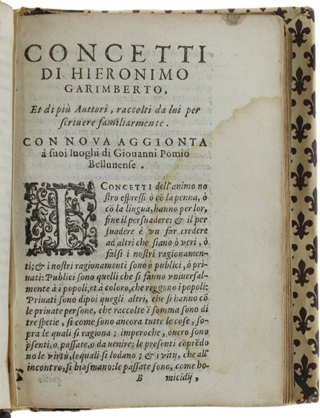 CONCETTI DI HIERONIMO GARIMBERTO, ED ALTRI DEGNI AUTORI, ed accolti …