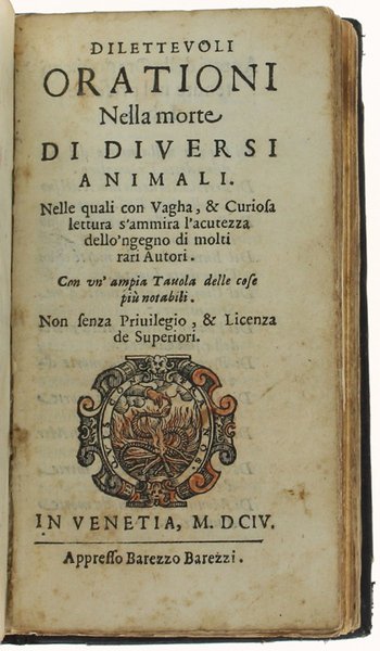 CONSIGLI DE GLI ANIMALI CIOE' RAGIONAMENTI CIVILI + DISCORSO DEL …