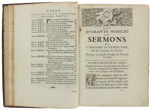 LES QUARANTE HOMILIES OU SERMONS DE S.GREGOIRE LE GRAND, PAPE, …