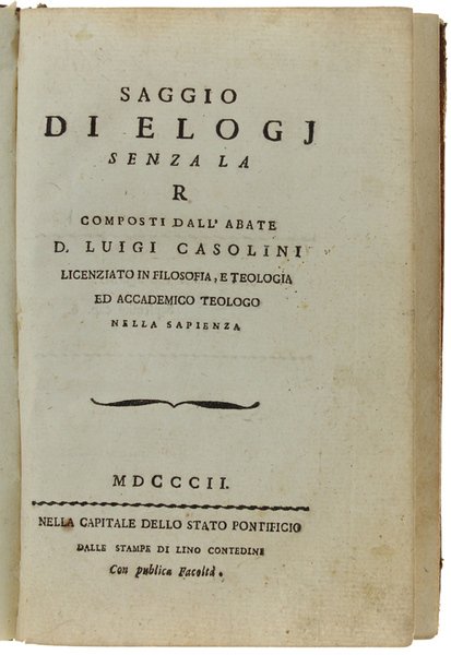 SAGGIO DI ELOGJ SENZA LA R. + ELOGIO DI S.ANTONIO …