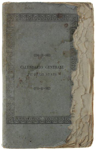 CALENDARIO GENERALE PE' REGII STATI PUBBLICATO CON AUTORITÀ E CON … | Immagine Gallery 2