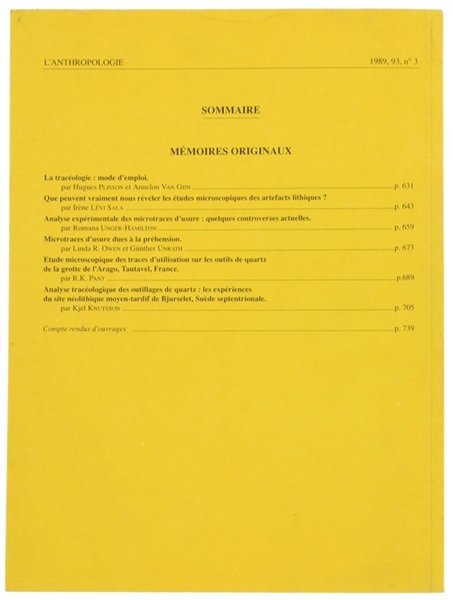 L'ANTHROPOLOGIE. Tome 93 - 1989. No. 3.