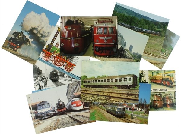 VECCHIE LOCOMOTIVE - 11 cartoline e 2 foto.
