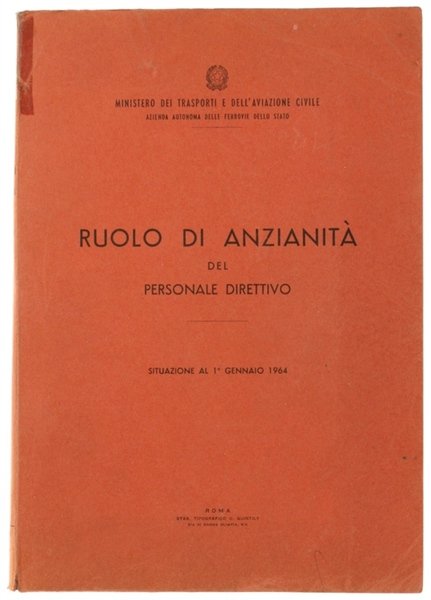 RUOLO DI ANZIANITA' DEL PERSONALE DIRETTIVO. Situazione al 1° gennaio …