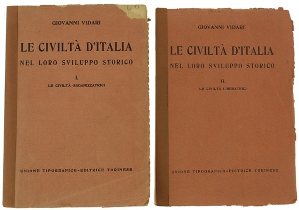 LE CIVILTA' D'ITALIA NEL LORO SVILUPPO STORICO. Volume Primo: Le …