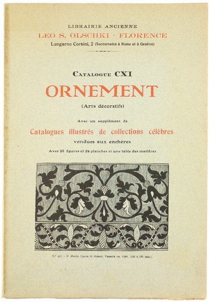 ORNEMENT (Arts décoratifs). Catalogue CXI - Avec un supplément de …