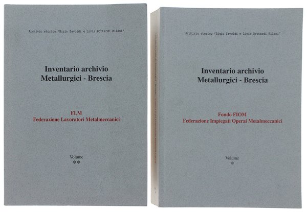INVENTARIO ARCHIVIO METALLURGICI - BRESCIA. Fondo FIOM Federazione Impiegati Operai … | Immagine principale