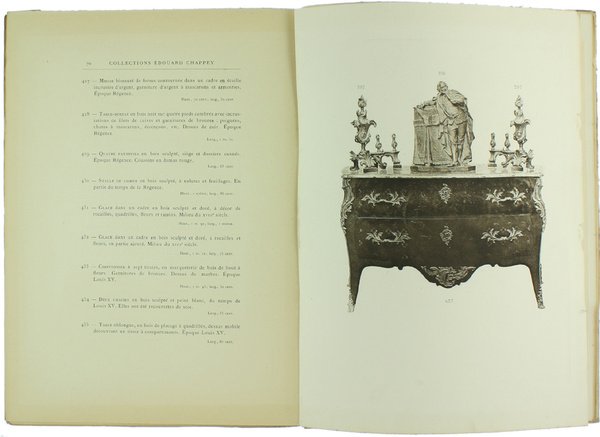 COLLECTIONS E.CHAPPEY. XVIIIe siècle. TOME Premier. CATALOGUE DES OBJETS D'ART …