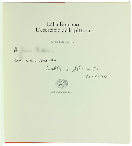 L'ESERCIZIO DELLA PITTURA. A cura di Antonio Ria [autografato con …