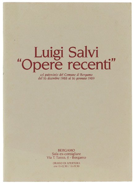 LUIGI SALVI "OPERE RECENTI" col patrocinio del Comune di Bergamo … | Immagine principale