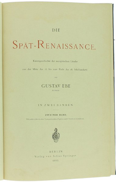 DIE SPÄT-RENAISSANCE. Kunstgeschichte der europäischen Länder von der Mitte des …