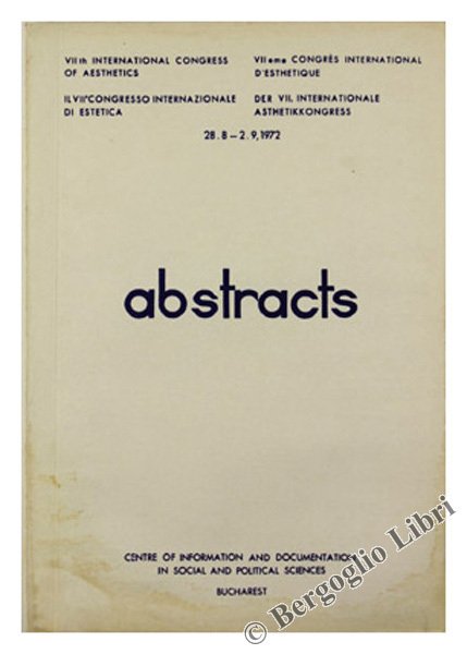 ABSTRACTS. VII th International Congress of Aesthetics - VII Congresso …