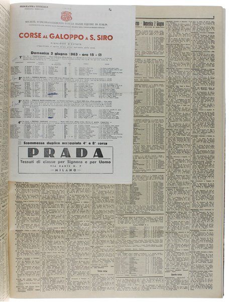 LO SPORTSMAN - l'Ippodromo. Anno 1963 completo. Giornale per la …