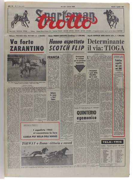 TROTTO - SPORTSMAN. Primo semestre 1966 completo. | Immagine principale