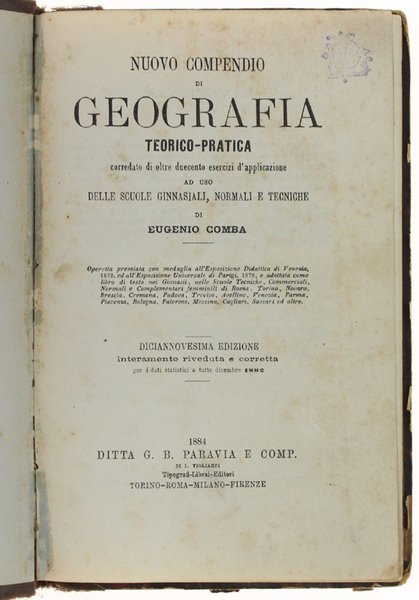 NUOVO COMPENDIO DI GEOGRAFIA TEORICO-PRATICA corredato di oltre 200 esercizi … | Immagine Gallery 1