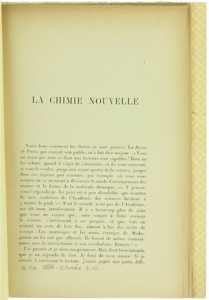LA CHIMIE NOUVELLE.